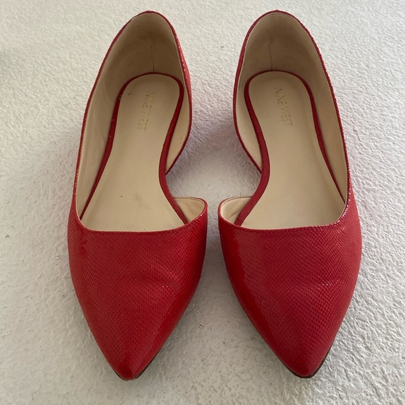 EUC Nine West Orange D’Orsay pointy toe flats - Picture 2 of 10